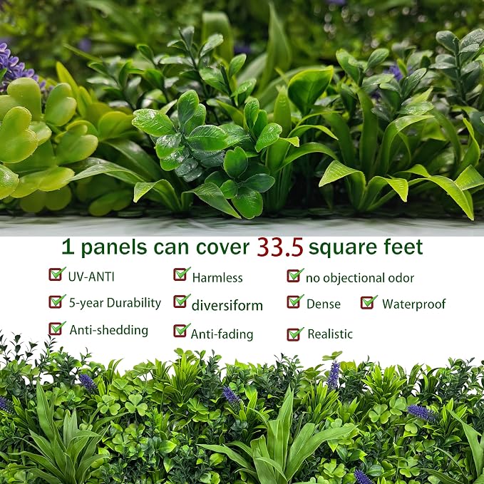 ODTORY Artificial Greenery Wall Roll: 40X120IN UV-Anti Ivy Privacy Fence Wall - Image 3