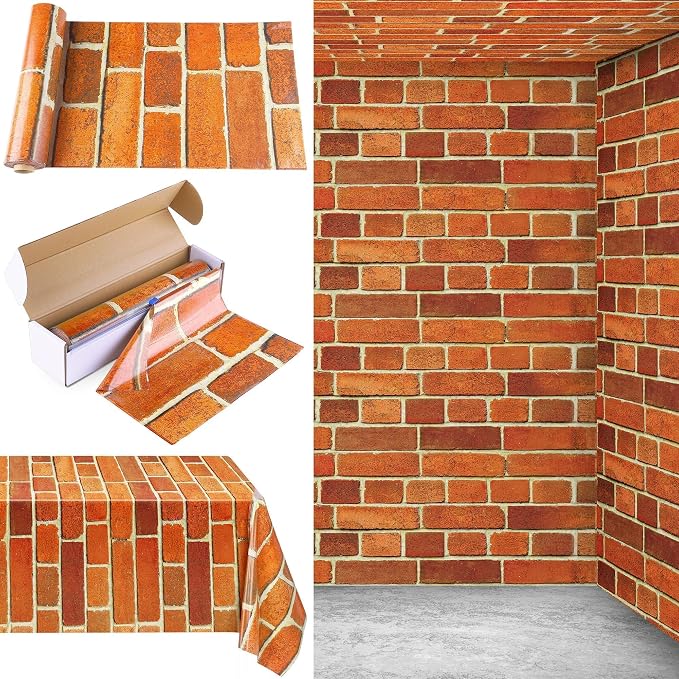 Kochorie 100 Ft x 54 Inch Retro Red Brick Wall Backdrop Tablecloth Roll by Kochorie