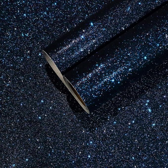 CHIHUT 15.7''x236'' Dark Blue Glitter Contact Paper by CHIHUT