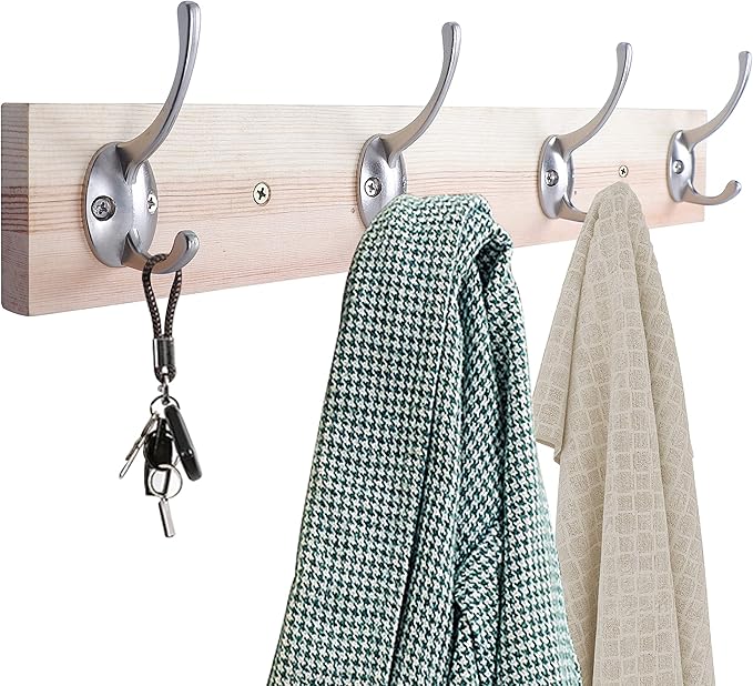 IBosins 12 Pack Silver Coat Hooks Wall Mounted - Image 5
