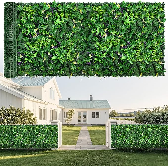fanado Artificial Grass Wall Panels 40"x120", Hedge Green Wall Decor Backdrop by Unknown