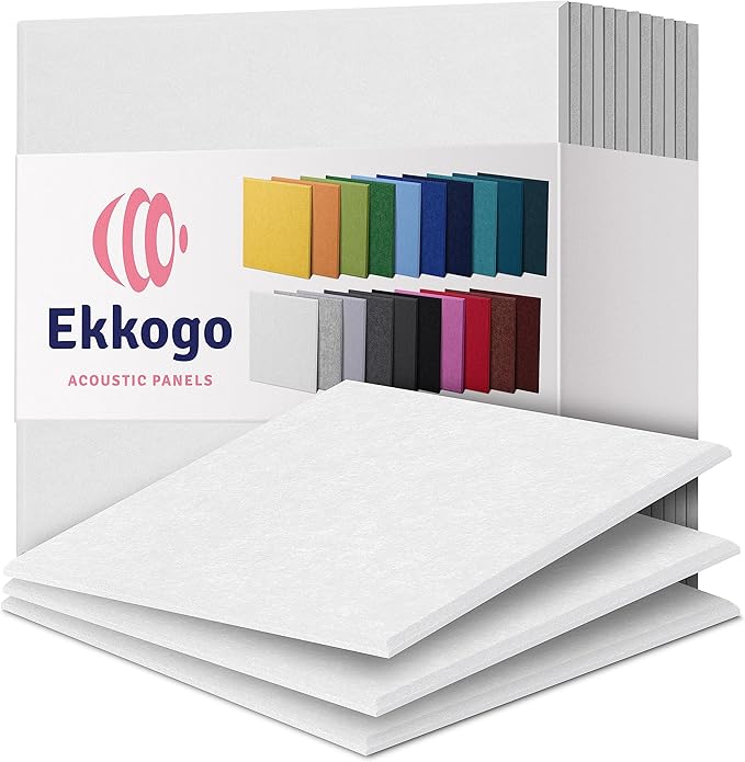 Acoustic Panels 12-Pack Soundproof Wall Panels 12"X12"X0.4" Sound Panels High by EkkogoAcousticPanels