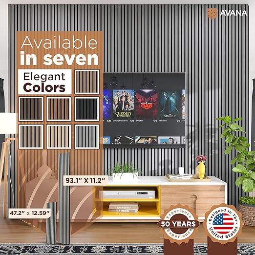 Avana Acoustic Wood Wall Panels – 93.2x11.25 Inch Panels – Fits 94x12 Layout – - Image 7