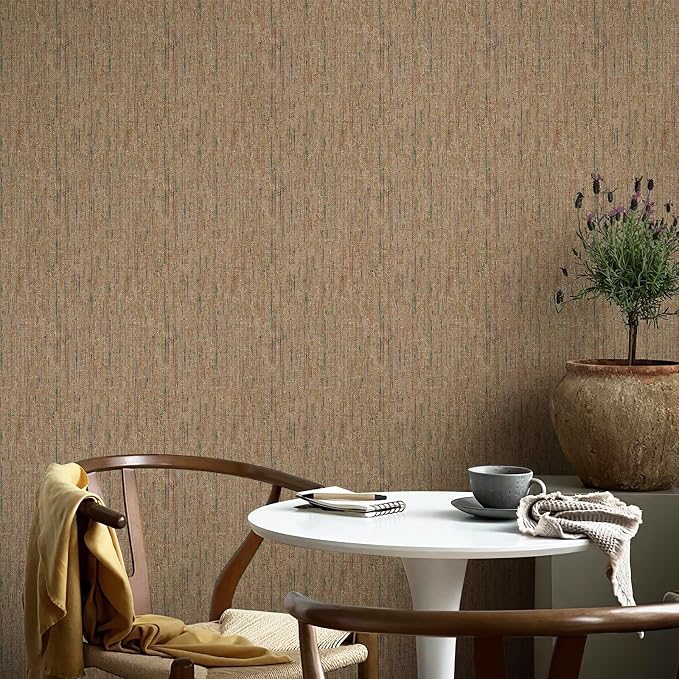 JiffDiff Woven Wallpaper Peel and Stick 17.3" x 120" Colorful Paint Grasscloth - Image 4
