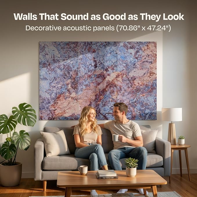 XL Acoustic Wall Panels 6-Pack Decorative Acoustic Panels High Density Sound - Image 2