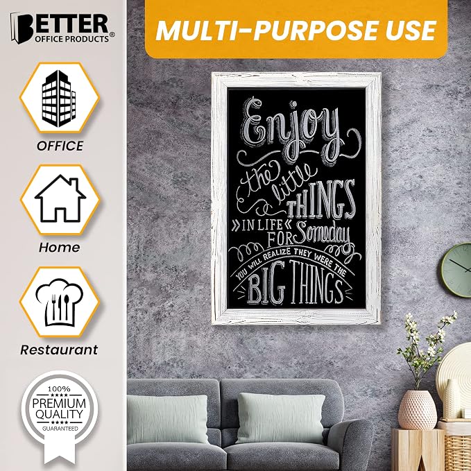 Better Office Products Magnetic Wall Chalkboard, X Large Size 20" x 30" - Image 8