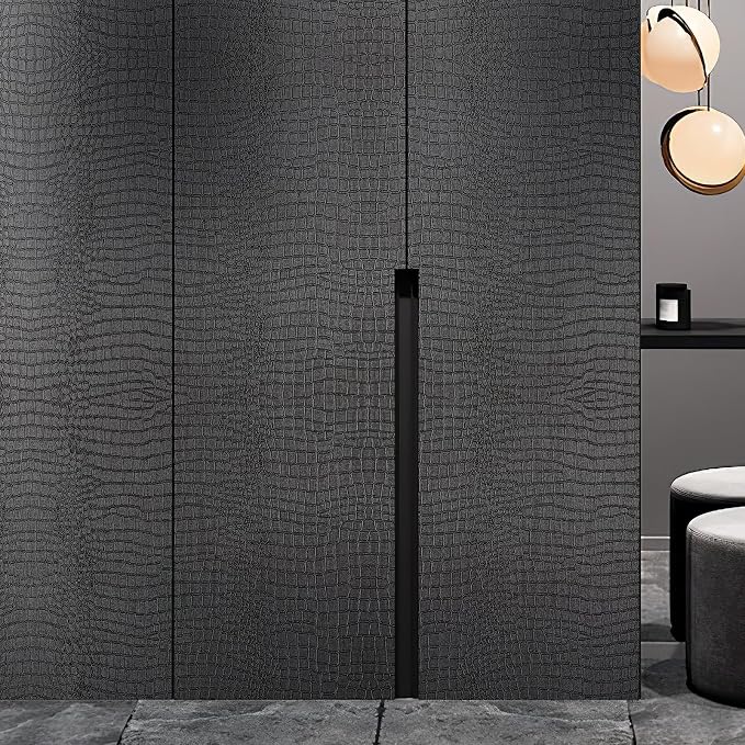 Zeeko Black Peel and Stick Wallpaper 23.6" x 120" Removable Crocodile Wallpaper - Image 5