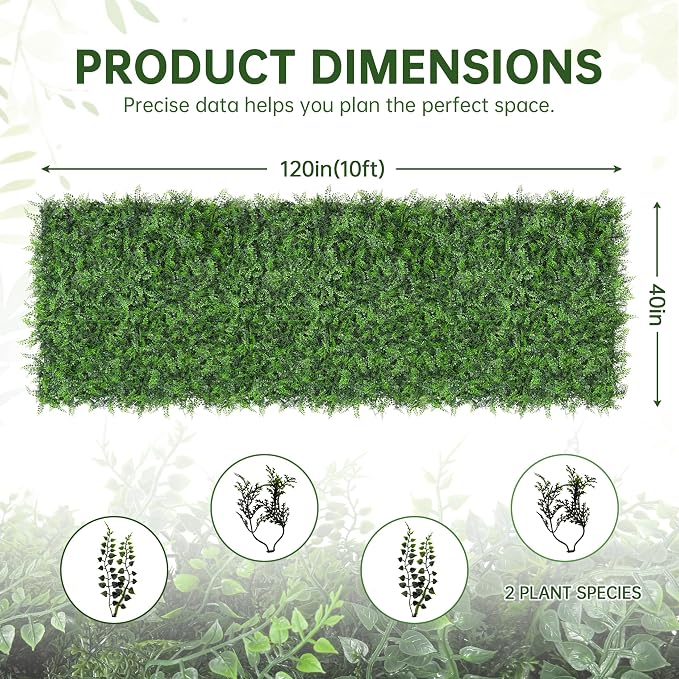 Artificial Green Wall Panels: 40"x120" Boxwood Hedge Green Wall Decor Backdrop - Image 2
