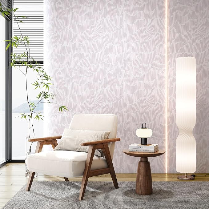 Theper Pink Striped Wallpaper Peel and Stick Wallpaper Boho 17.3"×197" Simple - Image 7