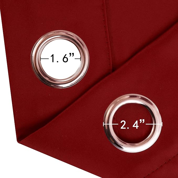 LEMOMO Red Thermal Blackout Curtains/38 x 54 Inch/Set of 2 Panels Room - Image 6