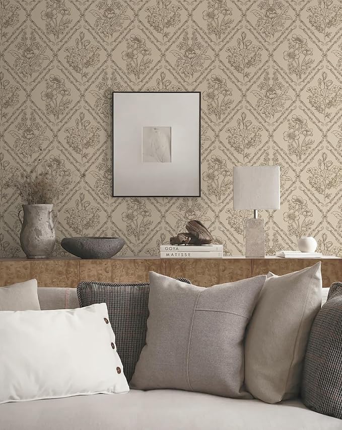 Toduso Peel and Stick Wallpaper Vintage Wall Paper Boho Contact Paper Brown - Image 6