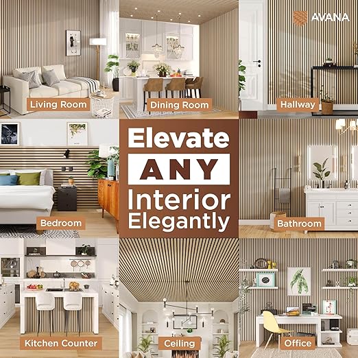 Avana Modern Acoustic Wood Wall Panel –93.2x11.25 Inch Panels – Fits 94x12 - Image 3