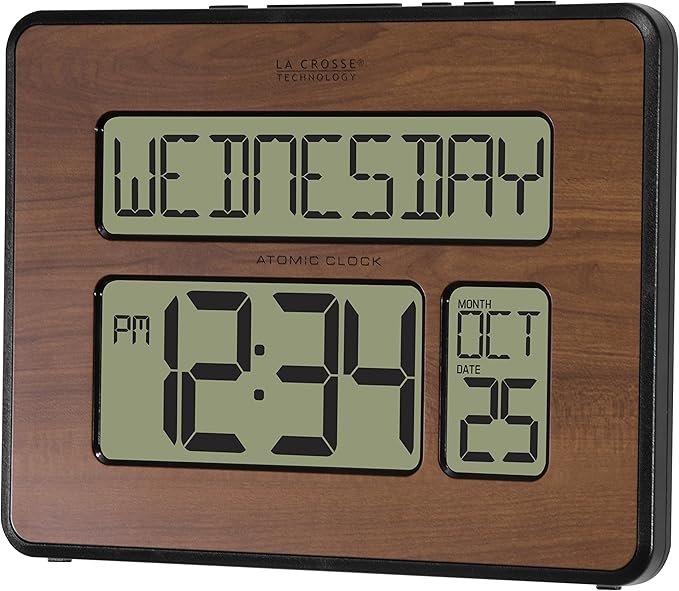 La Crosse Technology 513-1419-WA-INT Atomic Large Full Digital Calendar Clock - Image 4