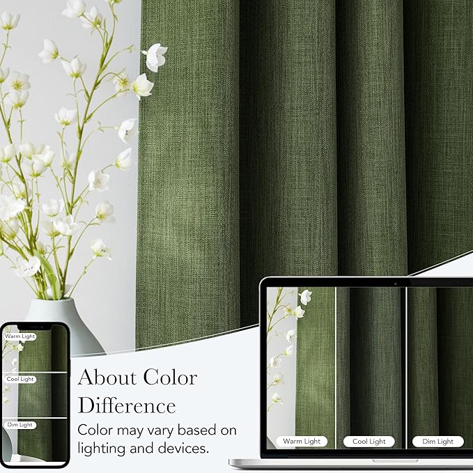 NICETOWN Greyish Green Curtains 84 inches Length - Image 5