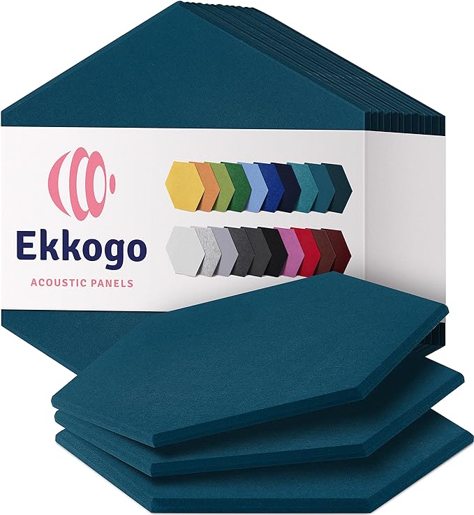 Acoustic Panels 12-Pack Soundproof Wall Panels 12"X10.4"X0.4" Sound Panels High by EkkogoAcousticPanels