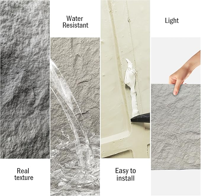 4PCS PU Wall Panels Stone Texture - Image 5