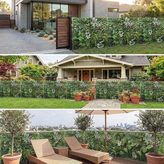 Artificial Grass Wall Panels, UV-Anti Fake Greenery Plant Boxwood Panels - Image 5