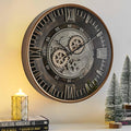 CLXEAST 24 Inch Large Moving Gear Wall Clock by CLXEAST