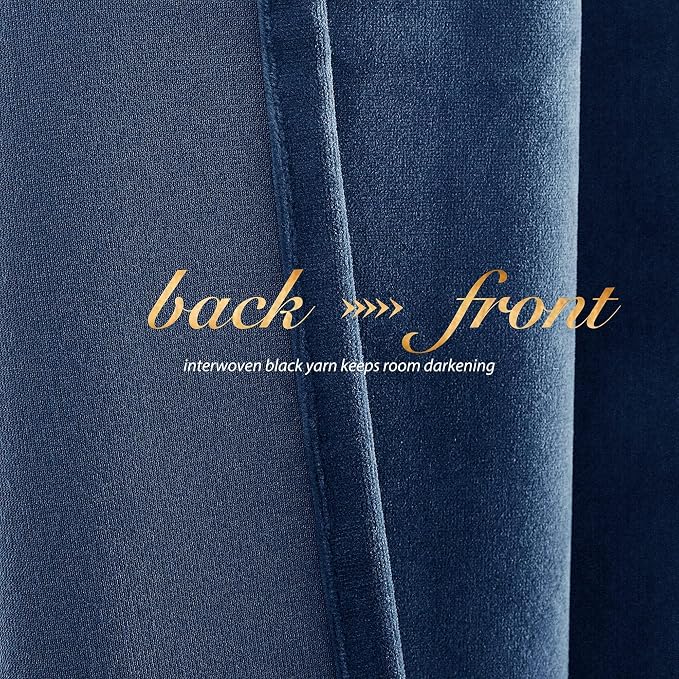 NICETOWN Navy Blue Velvet Curtains 84 inches - Image 5