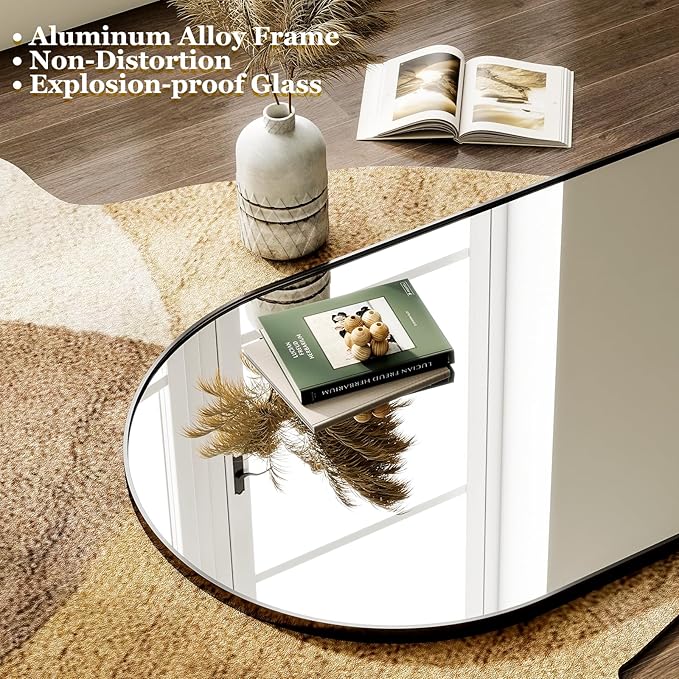 HARRITPURE 64"x21" Full Length Mirror, Arched Full Mirror, Free Standing - Image 5