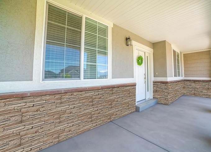 Faux Stone Wall Panels 2-Pack PU Stone Veneer Siding, Mortarless 46.25x12.88 - Image 7