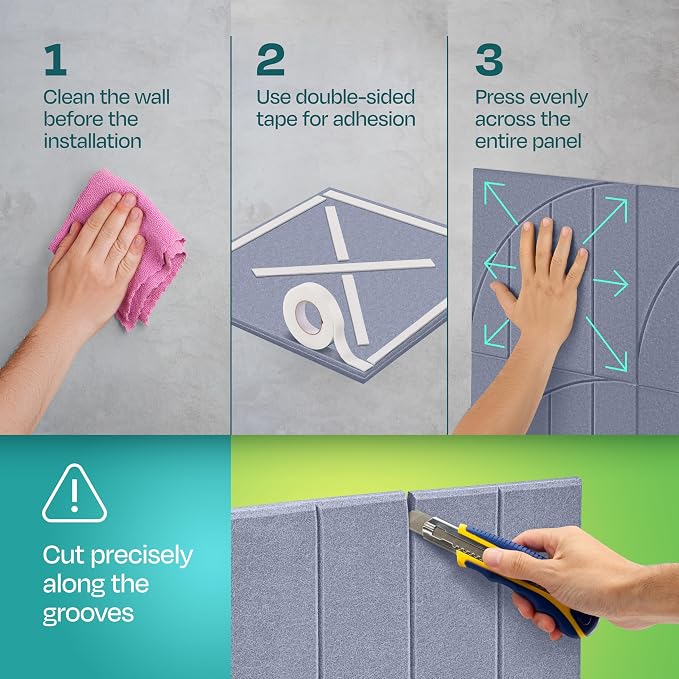 Acoustic Panels 12-Pack Soundproof Wall Panels 12"x12"x0.4" Decorative Sound - Image 5