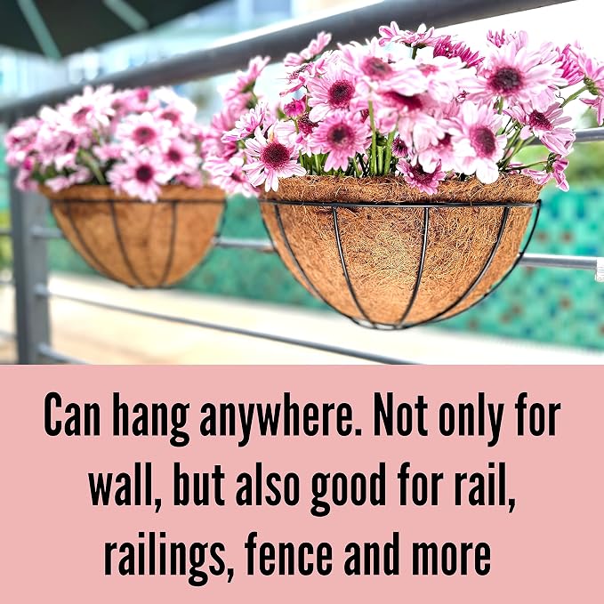 LaLaGreen Wall Planters for Outdoor Plants, 4 Pack, 12 Inch Half Round Plant - Image 7