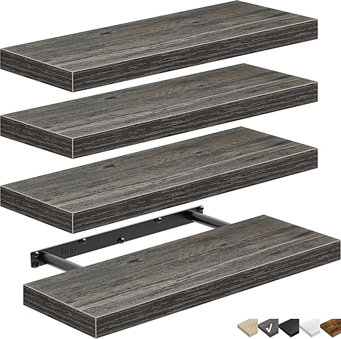 QEEIG Floating Shelves for Wall Bathroom Shelf Bedroom Kitchen Living Room by QEEIG