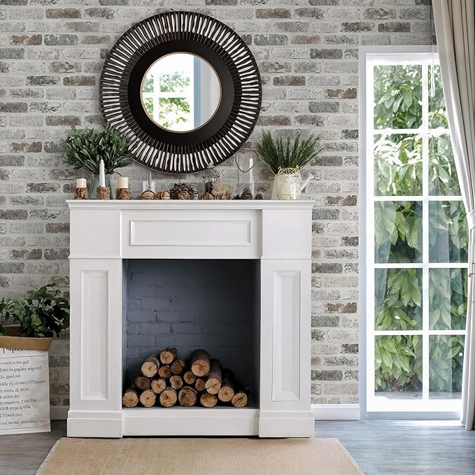 Guvana 17.3"×197" Brick Peel and Stick Wallpaper Grey Brown 3D Self Adhesive - Image 2