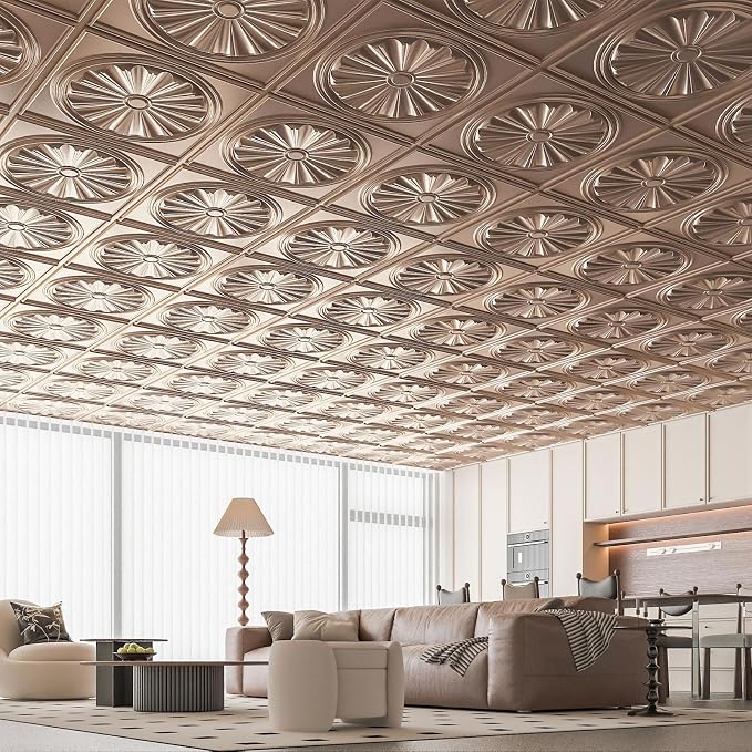 Art3dwallpanels Ceiling Tiles 12 Pack Drop Ceiling Tiles, 24 x 24 Inch High - Image 7