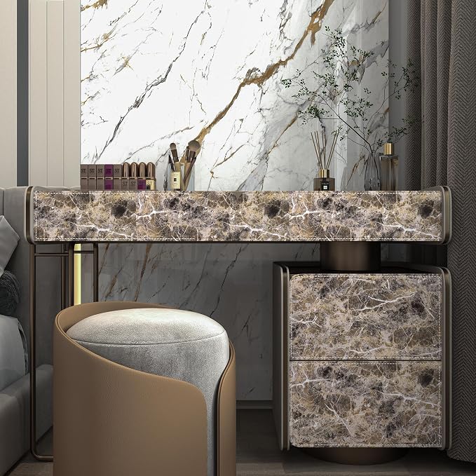 BAYYA Brown Marble Contact Paper Peel and Stick Wallpaper - Image 6