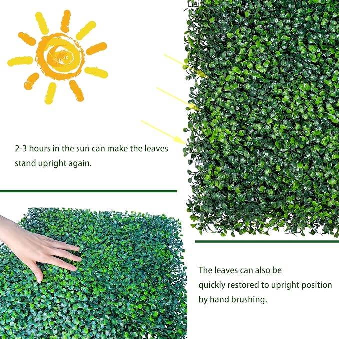 ODTORY Artificial Grass Wall Panel Backdrop, 10 X 10 in 25P UV-Anti Greenery - Image 4