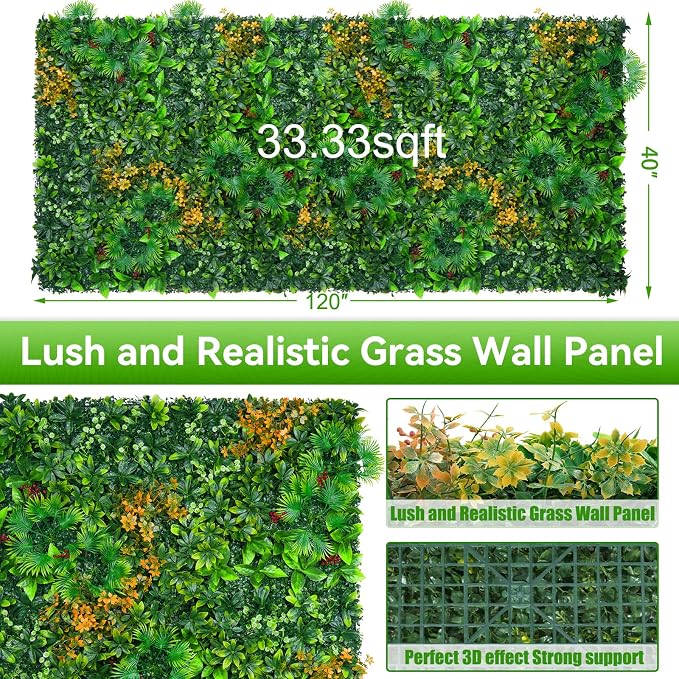 Grass Wall Panels Roll, UV-Anti Faux Greenery Plant Boxwood Panels - Image 2