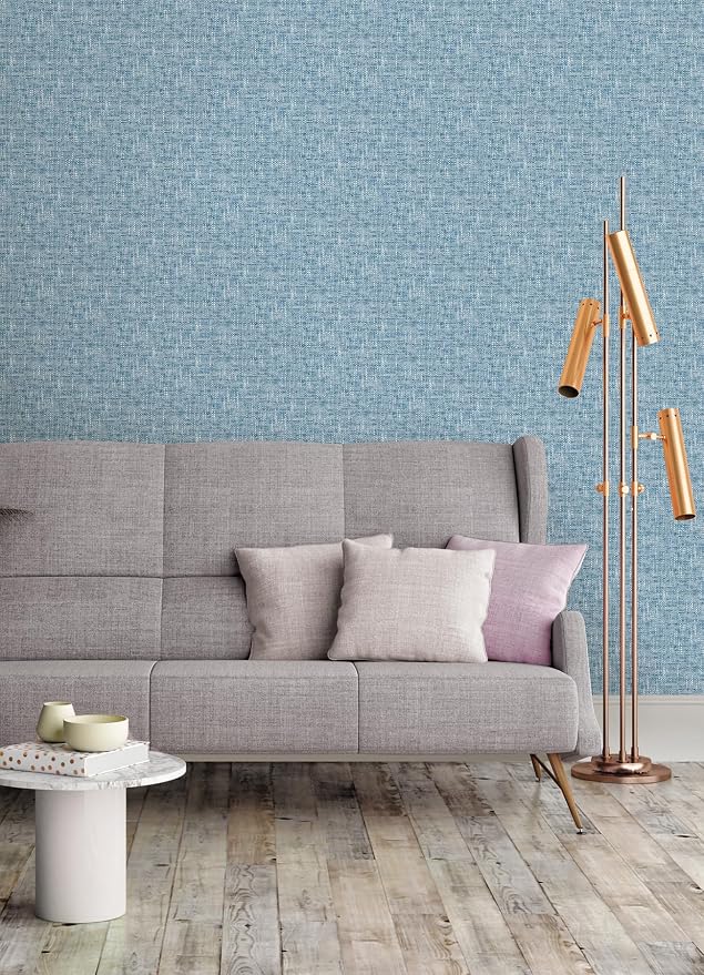 NuWallpaper NU2918 Navy Poplin Texture Peel & Stick Wallpaper - Image 3