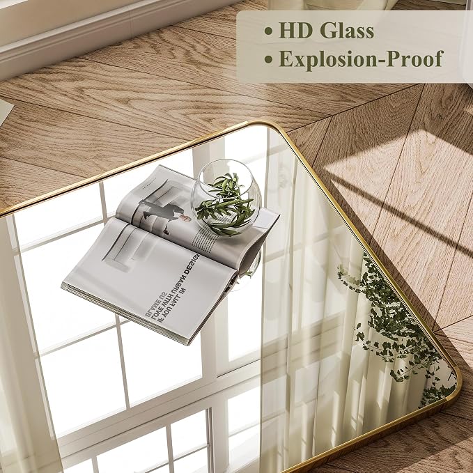 BEAUTYPEAK Gold Full Length Mirror, Suitable - Image 2