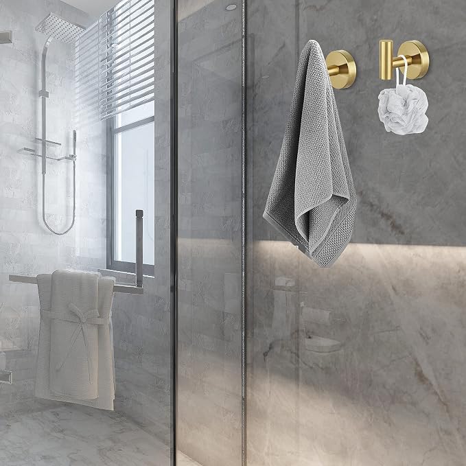 16pcs Gold BathTowel Hooks Robe Coat Bathroom Wall Hook Stainless Steel Heavy - Image 4