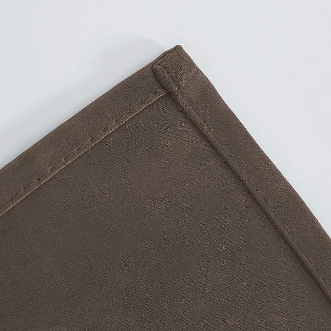 LEMOMO Chocolate Brown Thermal Blackout Curtains/52 x 108 Inch/Set of 2 Panels - Image 7
