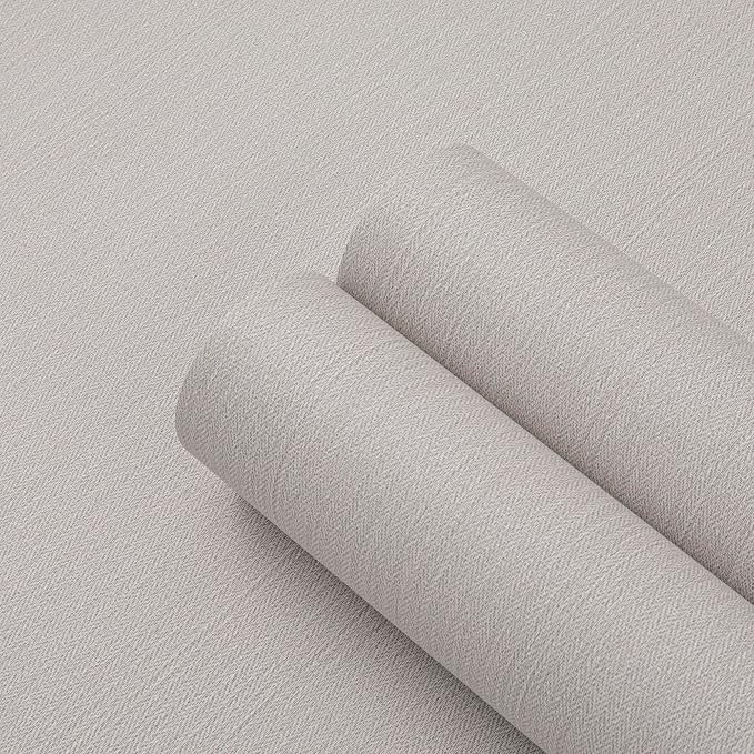 Haimin Fabric Wallpaper Textured Contact Paper Peel and Stick Faux Linen Wall - Image 6