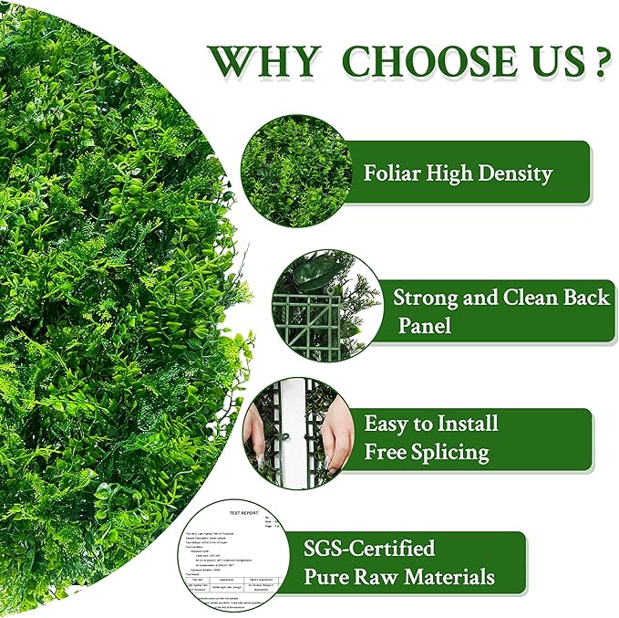 ODTORY Artificial Plants Hedge Wall Panels：60x120 Inch UV-Anti Greenery Boxwood - Image 4