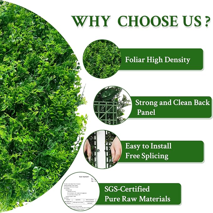 ODTORY Artificial Plants Hedge Wall Panels：68x120 Inch UV-Anti Greenery Boxwood - Image 5