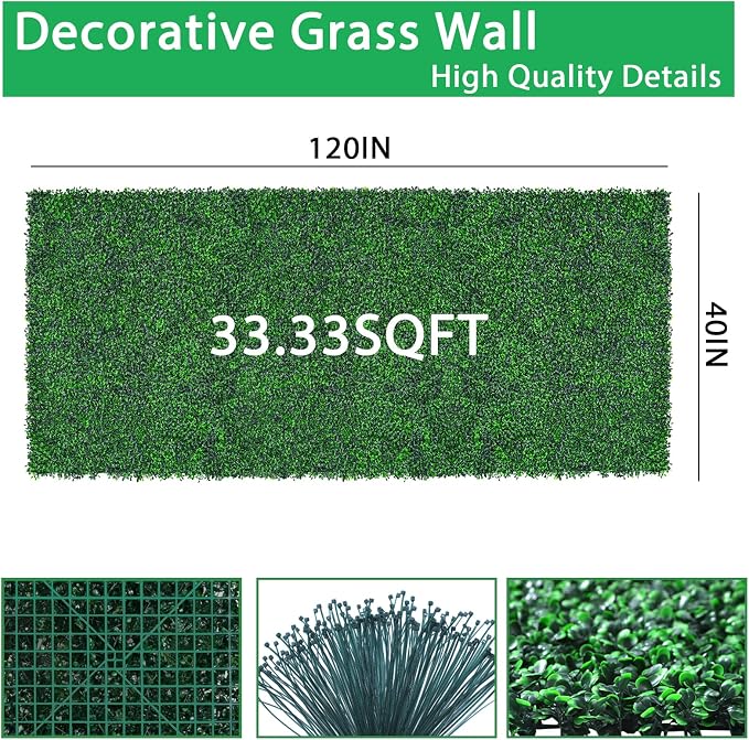 Yangrass Artificial Greenery Wall Roll, Vine Leaf Fence Panels - Image 3