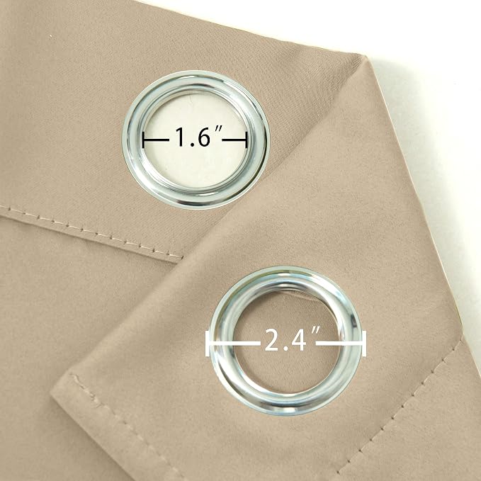 LEMOMO Blackout Curtains 66 x 95 inch/Beige Curtains Set of 2 Panels/Thermal - Image 6