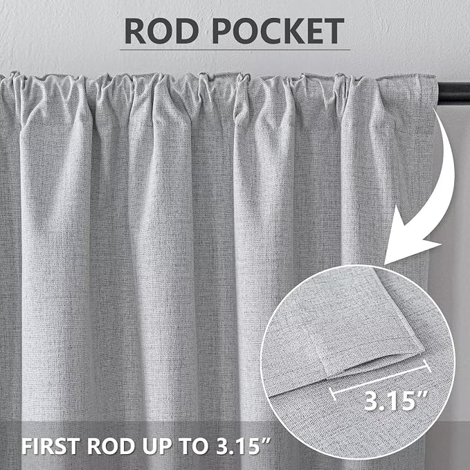 IGEMAEVE 100% Blackout Curtains 108 Inches Long - Image 4
