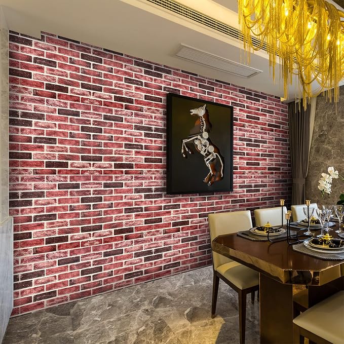 10-Pack 52 Sq.Ft 3D Wall Panels Peel and Stick 3D Faux Brick Wallpaper Peel and - Image 3