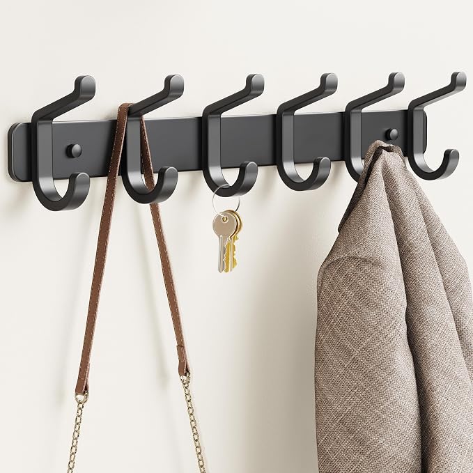 pickpiff Coat Rack Wall Mounted Heavy-Duty: Metal Coat Hanger 6 Hooks - Image 9