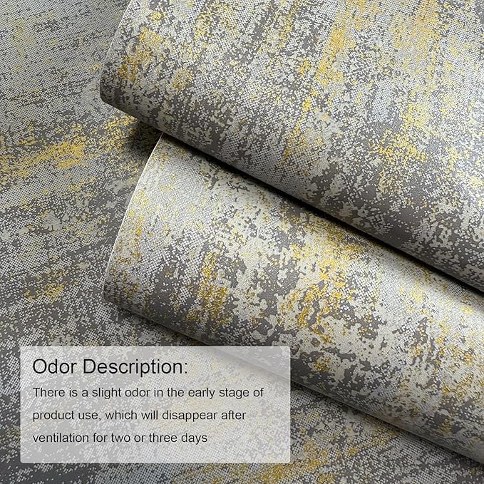 JiffDiff Vintage Metallic Peel and Stick Wallpaper Industrial Metallic Concrete - Image 6
