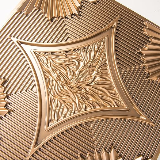 Art3d Drop Ceiling Tiles 24x24 in Bronze, 3D Wainscoting Panels Glue Up 2x2 - Image 9