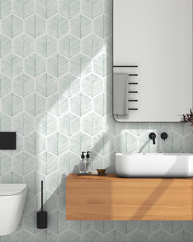 Modern Peel and Stick Wallpaper 17.3''×197'' Geometric Wallpaper Boho Contact - Image 2