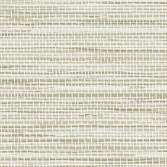 JiffDiff Grasscloth Wallpaper Peel and Stick, 17.3"x472" Cream Grassweave Stick by wallpaper