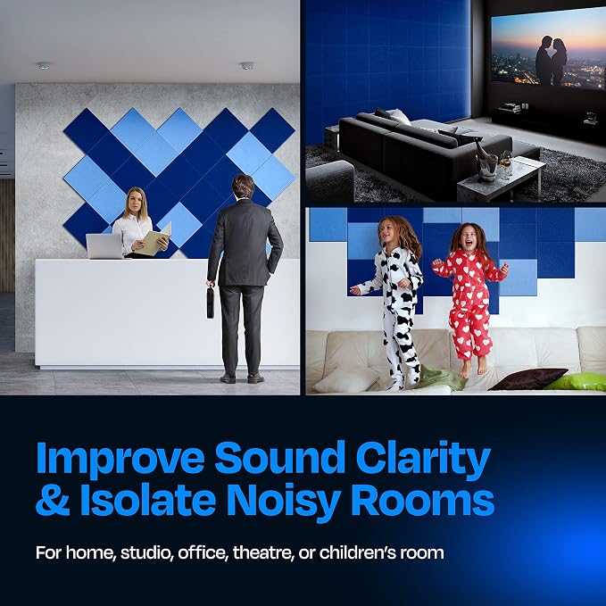 Acoustic Panels 12-Pack Soundproof Wall Panels 12"X12"X0.4" Sound Panels High - Image 4